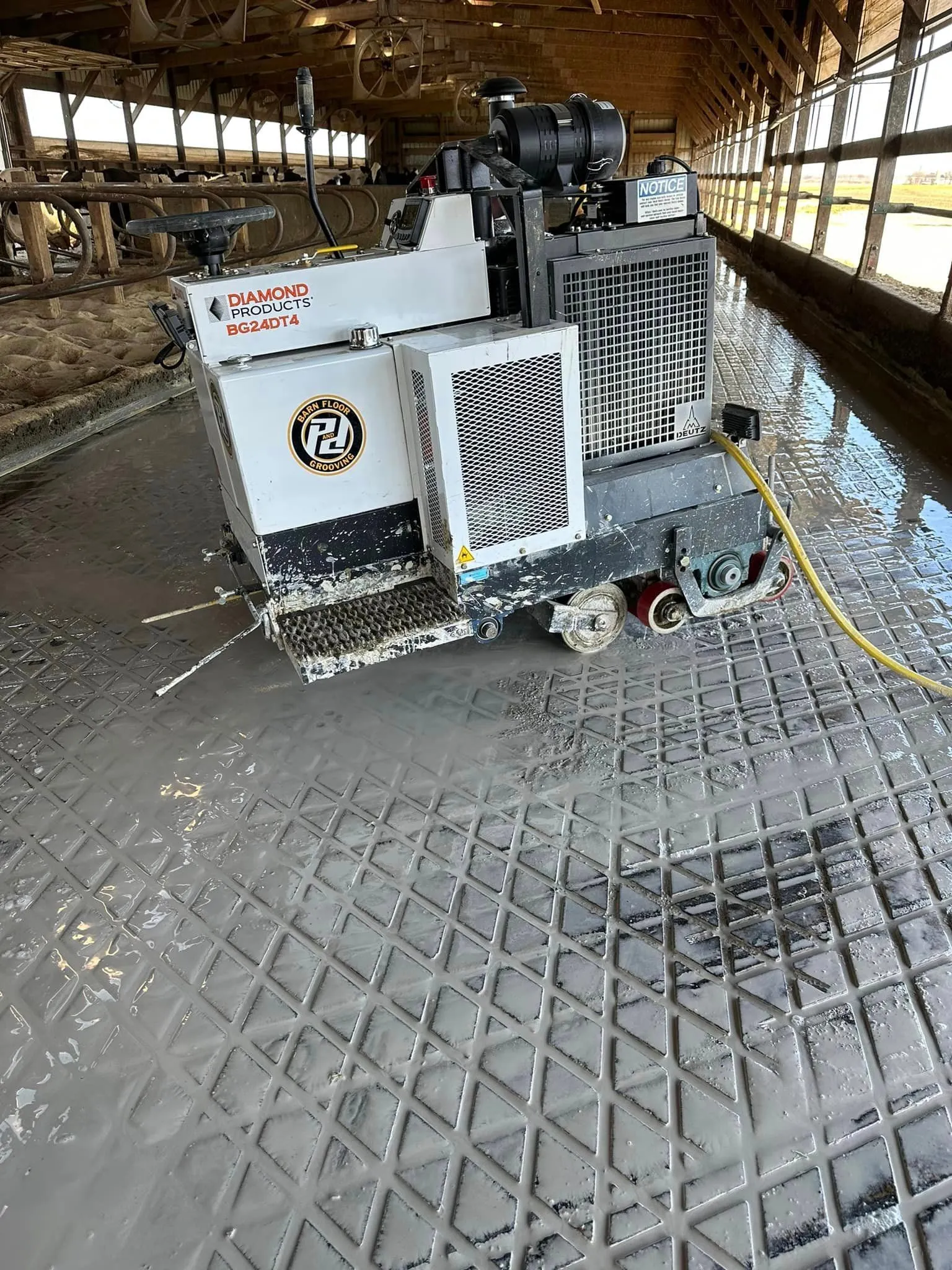 Barn floor after grooving service